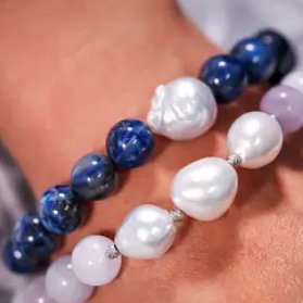Australian South Sea Pearl and Lapis Bracelet - A053BC GEM