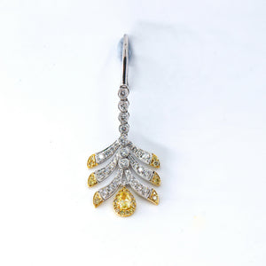 Pear shaped Fancy intense yellow diamond earrings sydney in stock
