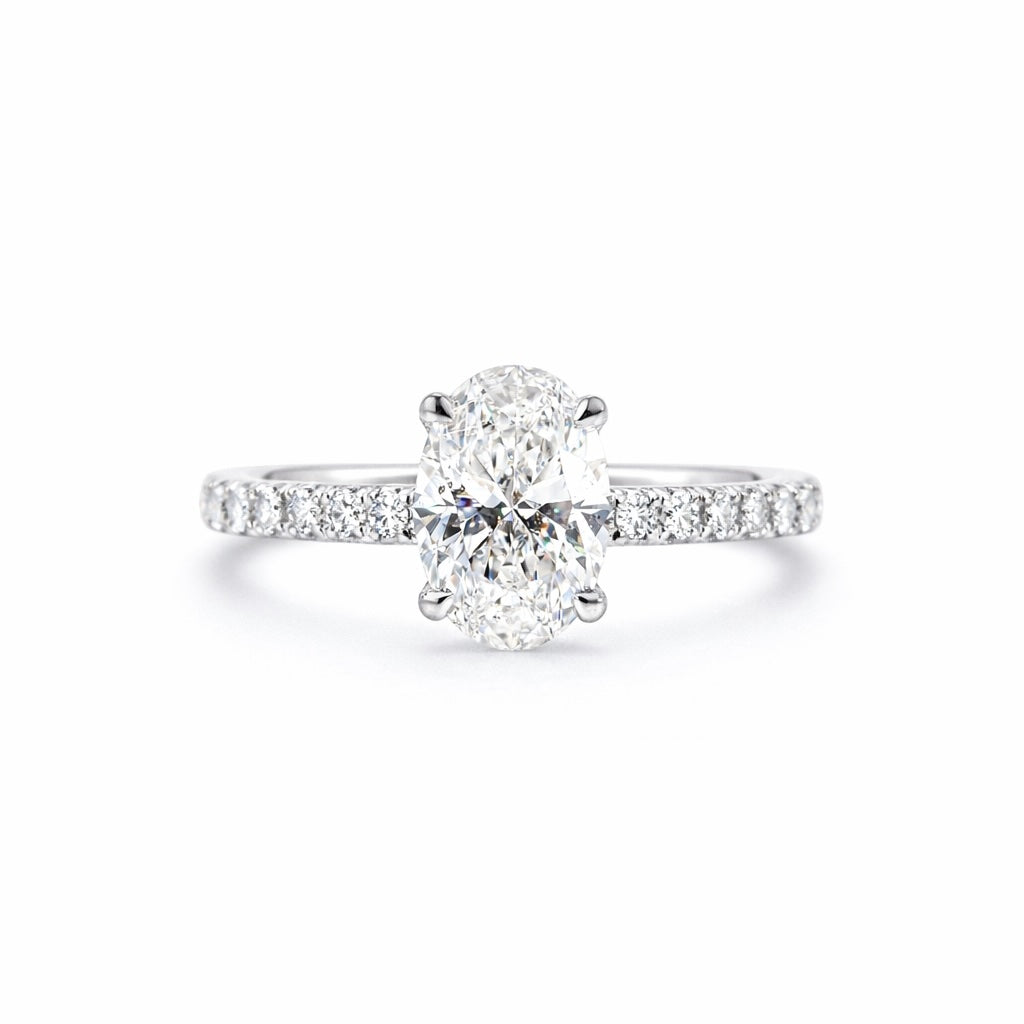 oval cut diamond shoulder engegement rings melbourne australia custom design