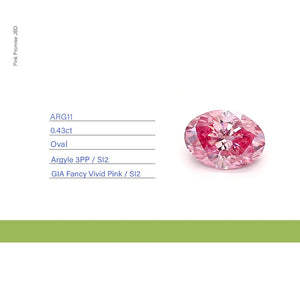 0.43ct Oval shape 3PP Fancy Vivid Pink Certified Australian Pink Diamond, ARG11