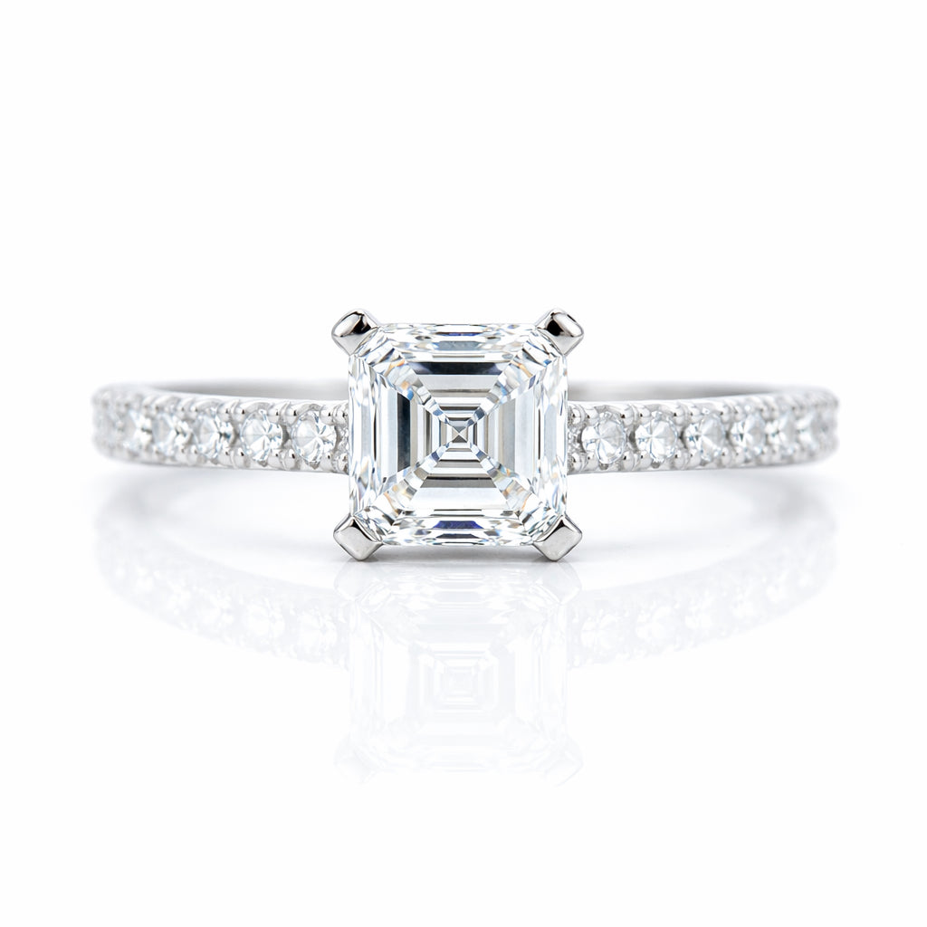 asscher cut diamond engagement rings brisbane custom jewelry