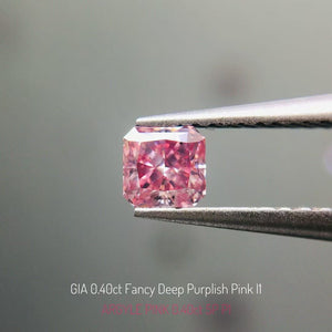 0.4ct Radiant Cut 5P Fancy Deep Purplish Pink Certified Australian Pink Diamond, ARG42