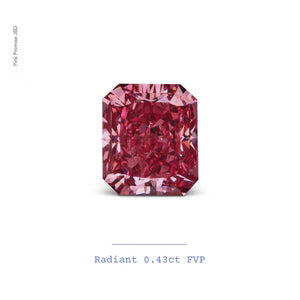 0.43ct Radiant shape 3P Fancy Vivid Pink Certified Australian Pink Diamond, ARG12