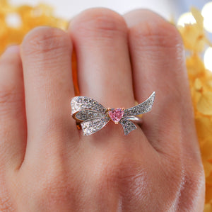 Heart shape Argyle pink diamond rings sydney unique design