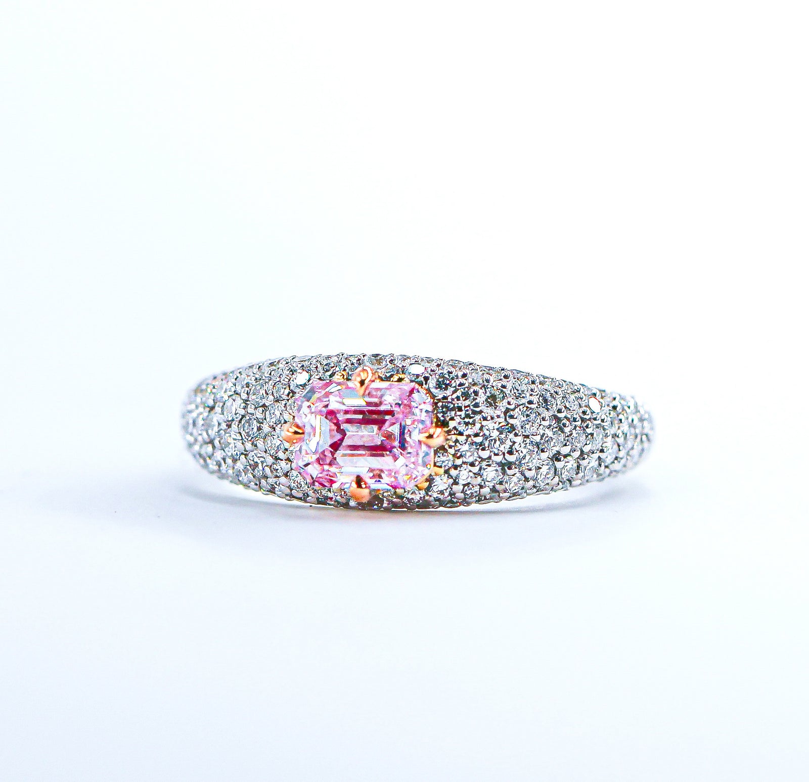 Emerald cut Argyle Pink Diamond Rings Brisbane Australia Custom design