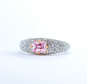 Emerald cut Argyle Pink Diamond Rings Brisbane Australia Custom design