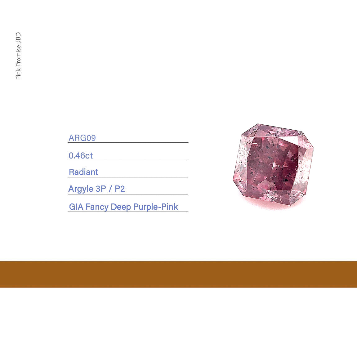 0.46ct Radiant shape 3P Fancy Deep Purple-Pink Certified Australian Pink Diamond, ARG09