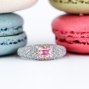 Emerald cut Argyle Pink Diamond Rings Brisbane Australia Custom design