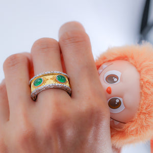 Cabochon Emerald rings Melbourne custom design