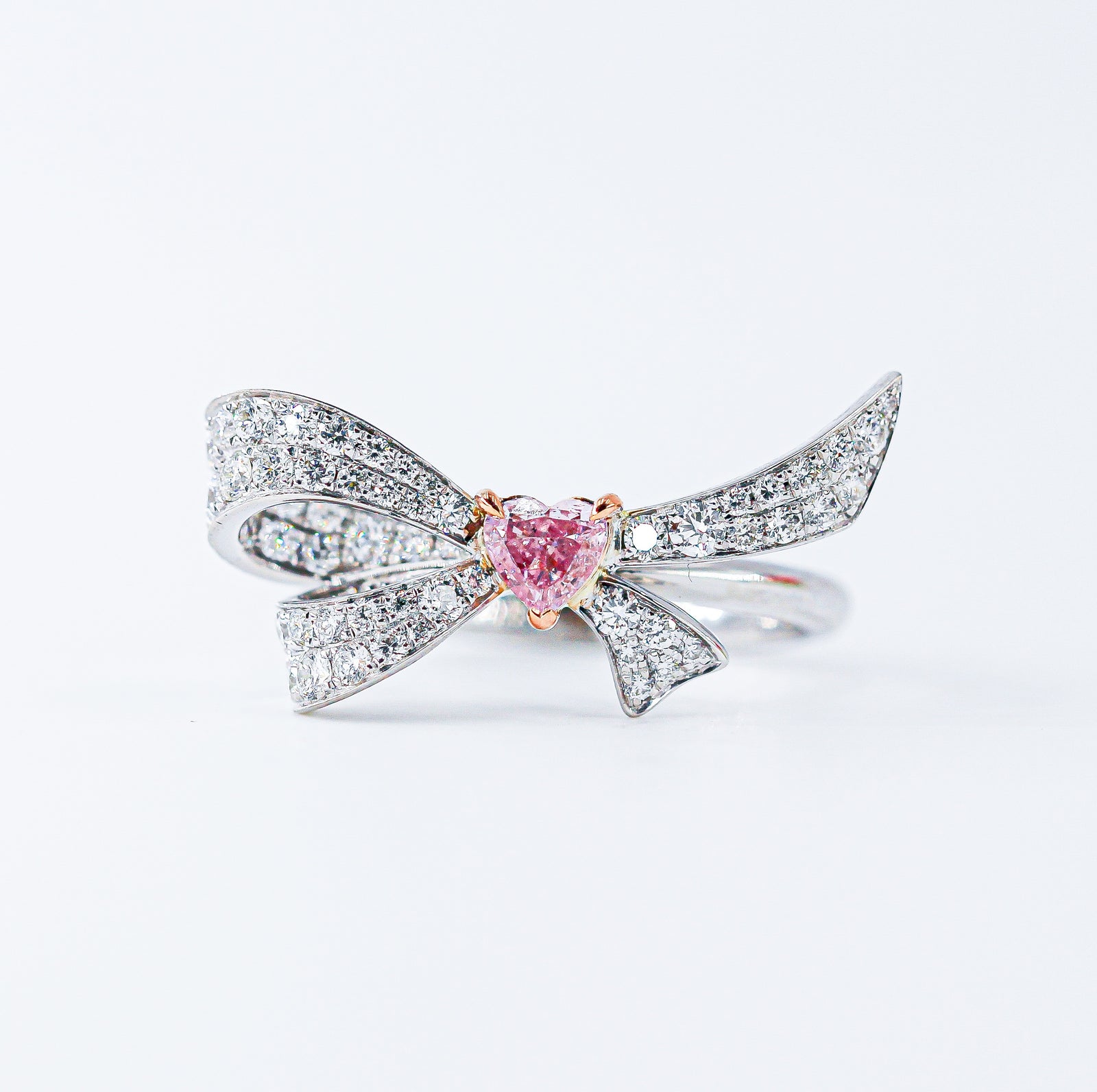 Heart shape Argyle pink diamond rings sydney unique design