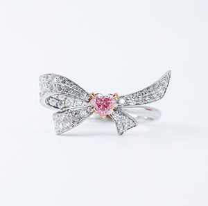 Heart shape Argyle pink diamond rings sydney unique design
