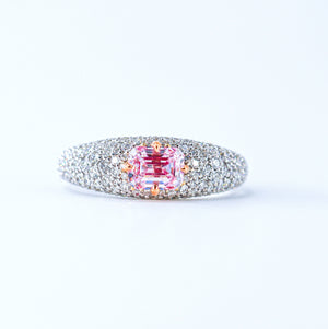 Emerald cut Argyle Pink Diamond Rings Brisbane Australia Custom design