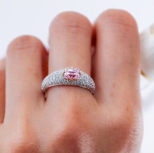 Emerald cut Argyle Pink Diamond Rings Brisbane Australia Custom design