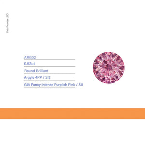 0.52ct Round shape 4PP Fancy Intense Purplish Pink Certified Australian Pink Diamond, ARG02