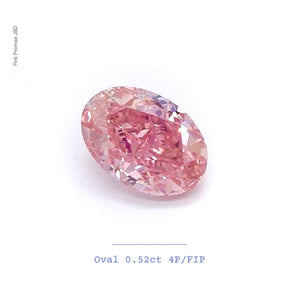 0.52ct Oval shape 4P Fancy Intense Pink Certified Australian Pink Diamond, ARG03