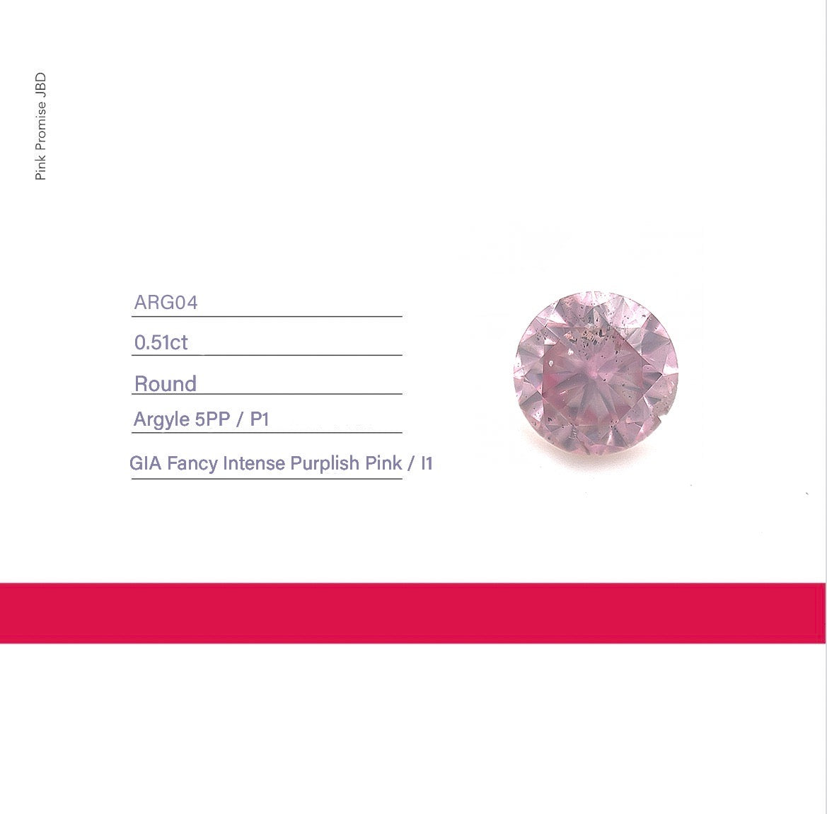 0.51ct Round shape 5PP Fancy Intense Purplish Pink Certified Australian Pink Diamond, ARG04