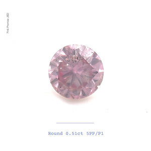 0.51ct Round shape 5PP Fancy Intense Purplish Pink Certified Australian Pink Diamond, ARG04