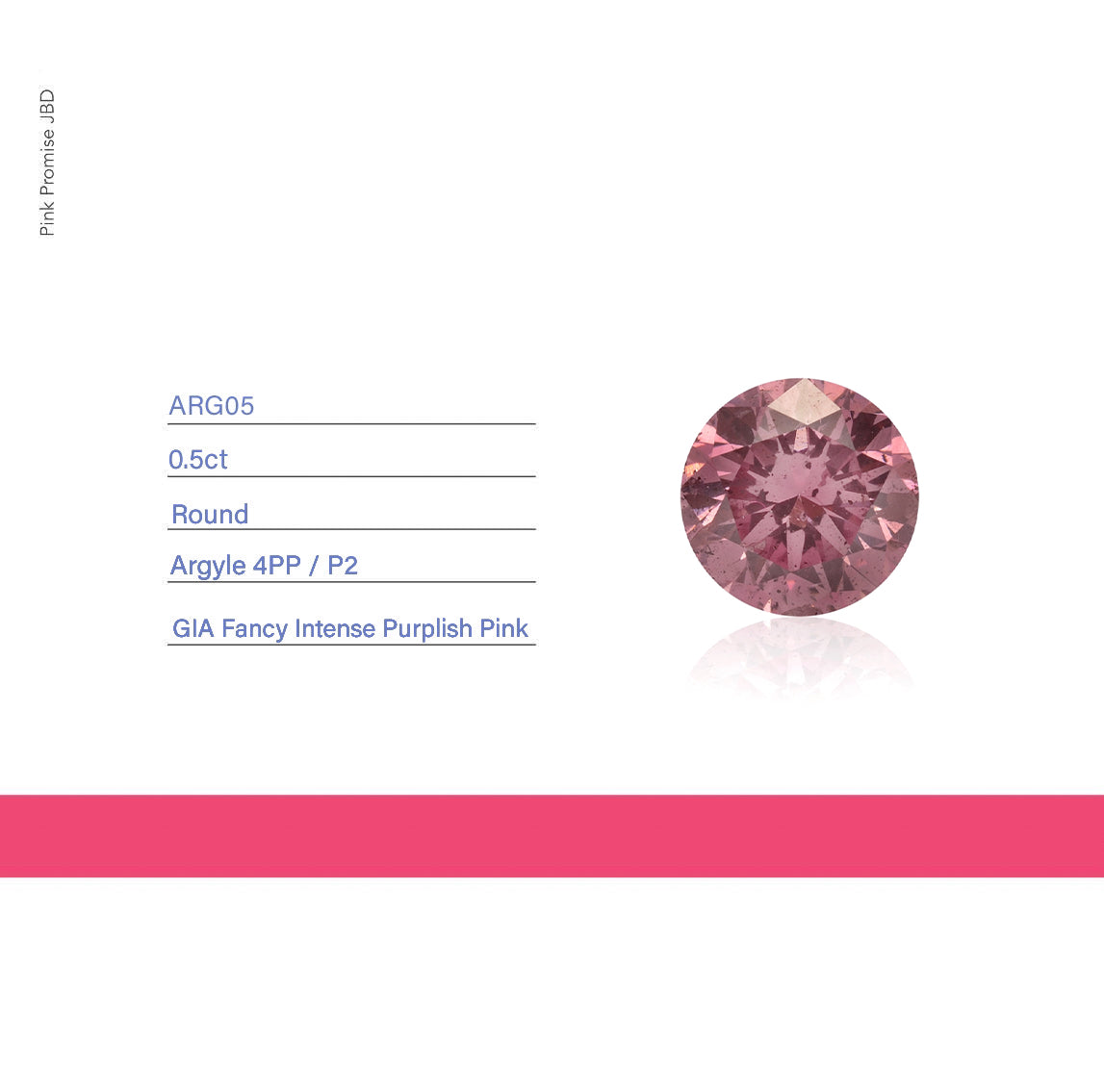 0.5ct Round shape 4PP Fancy Intense Purplish Pink Certified Australian Pink Diamond, ARG05