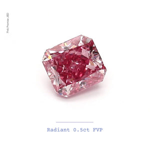 0.5ct Radiant shape 4P Fancy Vivid Pink Certified Australian Pink Diamond, ARG06