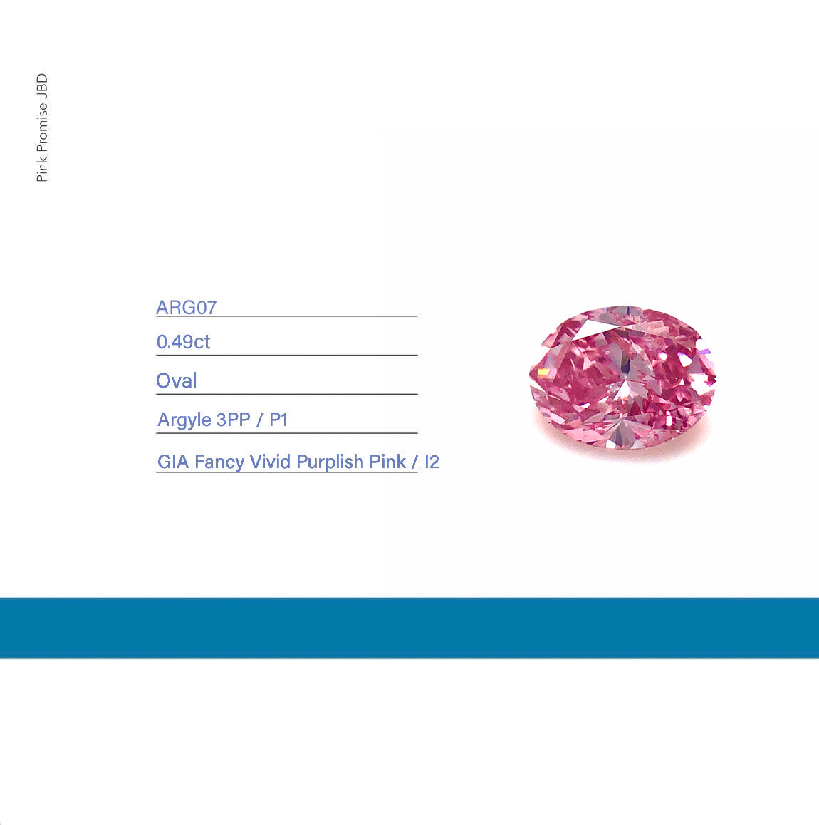 0.49ct Oval shape 3PP Fancy Vivid Purplish Pink Certified Australian Pink Diamond, ARG07