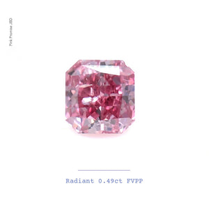 0.51ct Radiant shape 4PP Fancy Vivid Purplish Pink Certified Australian Pink Diamond, ARG08