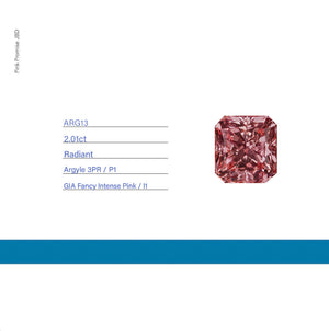 2.01ct Radiant shape 3PR Fancy Intense Pink Certified Australian Pink Diamond, ARG13