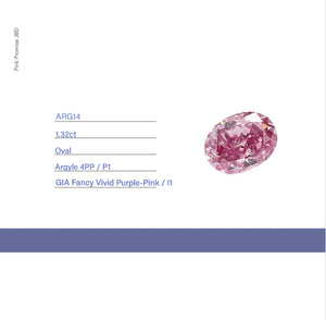 1.32ct Oval shape 4PP Fancy Vivid Purple Pink Certified Australian Pink Diamond, ARG14