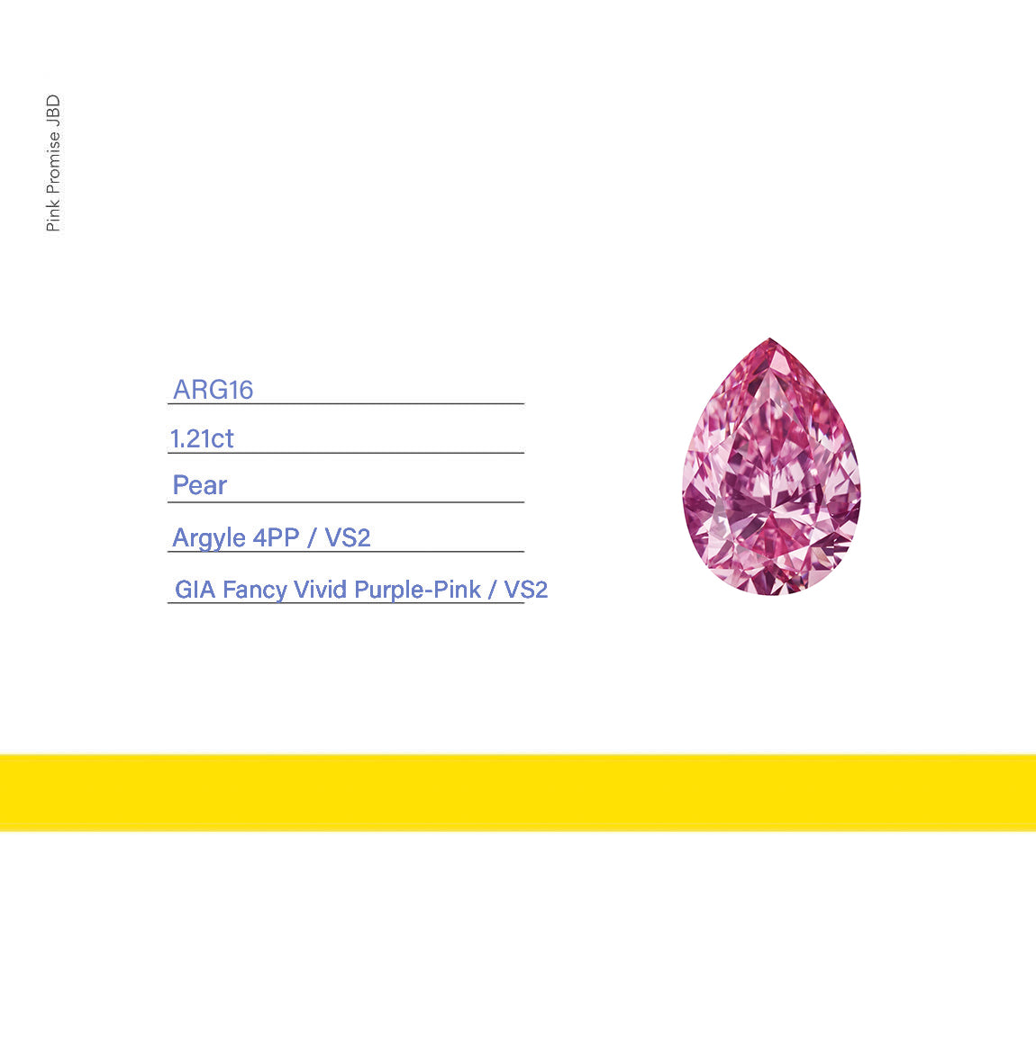 1.21ct Pear shape 4PP Fancy Vivid Purple-Pink Certified Australian Pink Diamond, ARG16