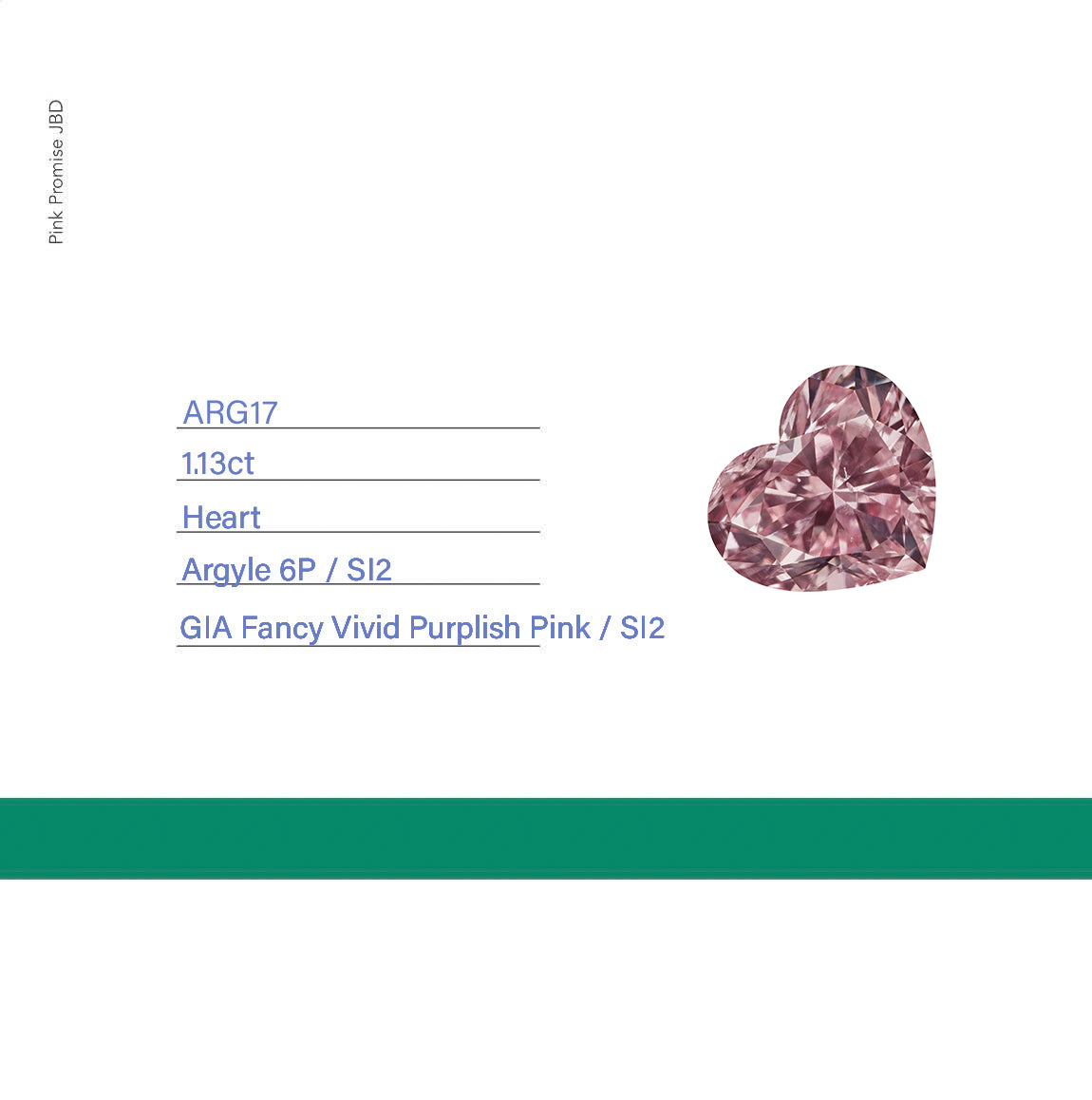 1.13ct Heart shape 6P Fancy Vivid Purplish Pink Certified Australian Pink Diamond, ARG17