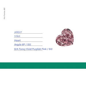 1.13ct Heart shape 6P Fancy Vivid Purplish Pink Certified Australian Pink Diamond, ARG17