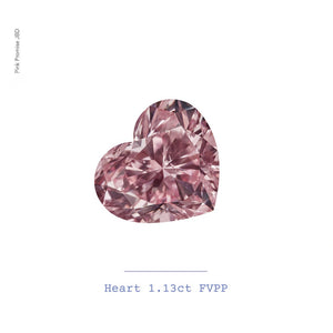 1.13ct Heart shape 6P Fancy Vivid Purplish Pink Certified Australian Pink Diamond, ARG17