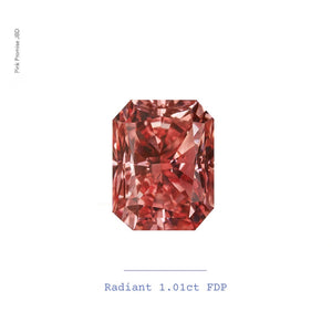 1.01ct Radiant shape 1PR Fnayc Deep Pink Certified Australian Pink Diamond. ARG19
