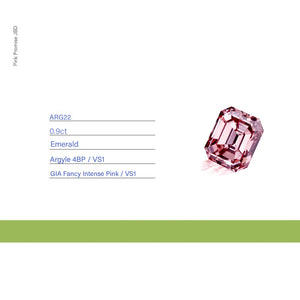 0.9ct Emerald shape 4BP Fancy Intense Pink Certified Australian Pink Diamond, ARG22