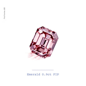0.9ct Emerald shape 4BP Fancy Intense Pink Certified Australian Pink Diamond, ARG22