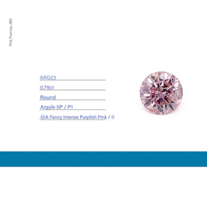 0.79ct Round shape 5P Fancy Intense Purplish Pink Certified Australian Pink Diamond, ARG23