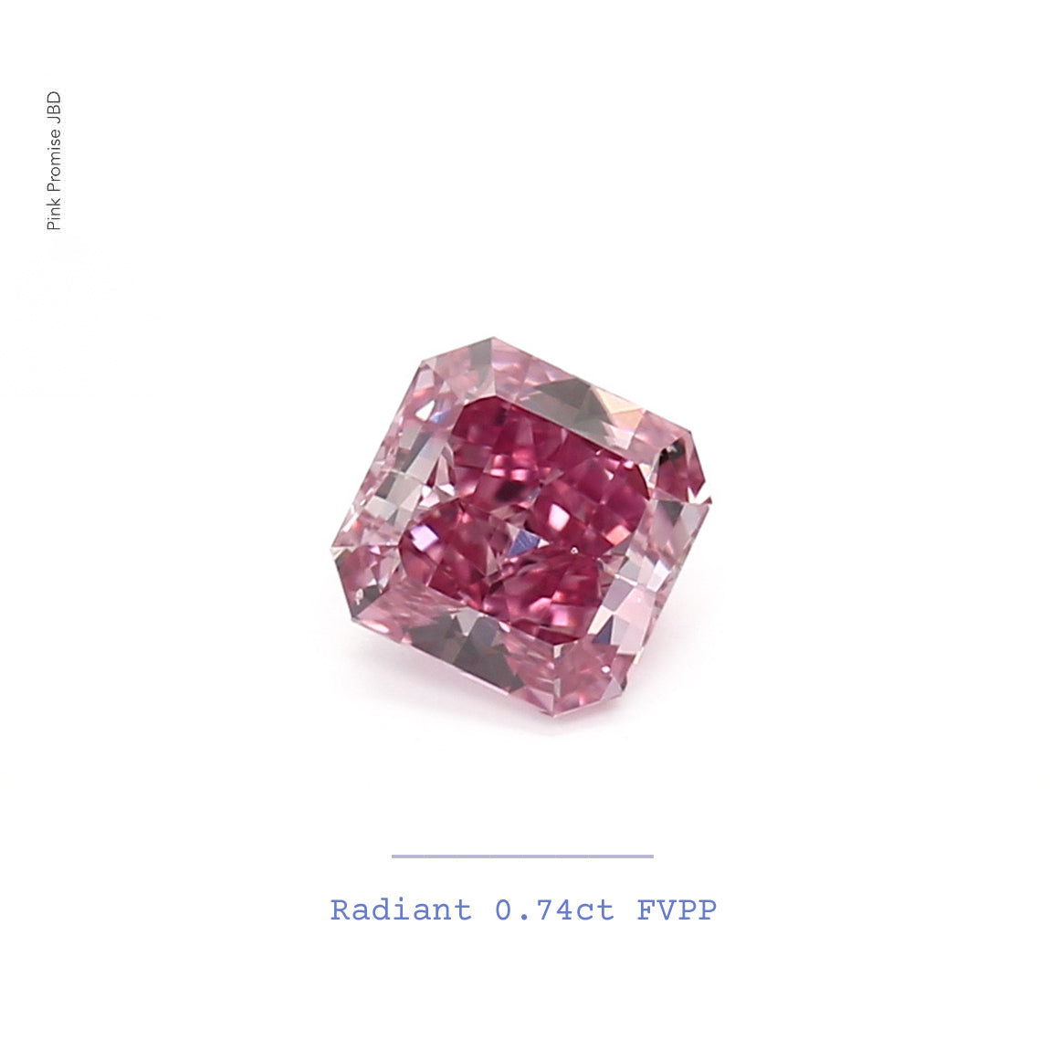0.74ct Radiant shape 3PP Fancy Vivid Purplish Pink Certified Australian Pink Diamond, ARG24