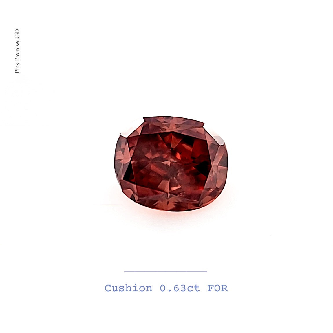 0.63ct Cushion shape Fancy Orange Red Color Diamond, ARG25