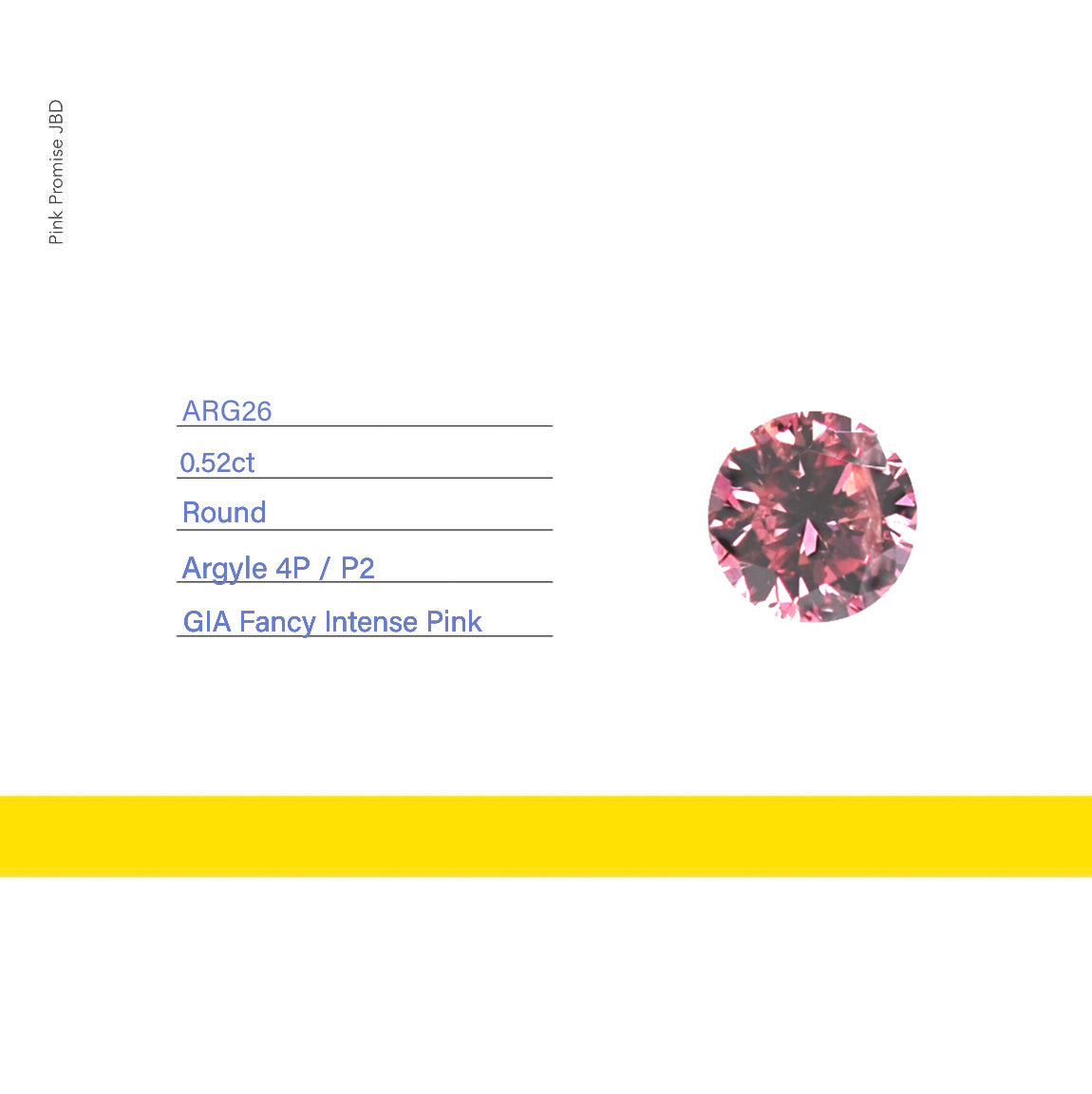 0.52ct Round shape 4P Fancy Intese Pink Certified Australian Pink Diamond, ARG26