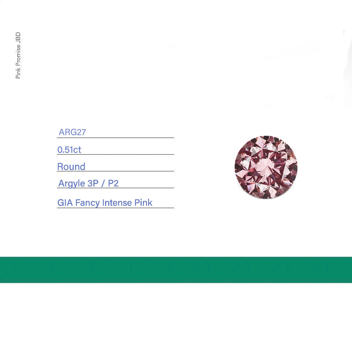 0.51ct Round shape 3P Fancy Intese Pink Certified Australian Pink Diamond, ARG27