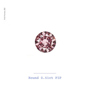 0.51ct Round shape 3P Fancy Intese Pink Certified Australian Pink Diamond, ARG27