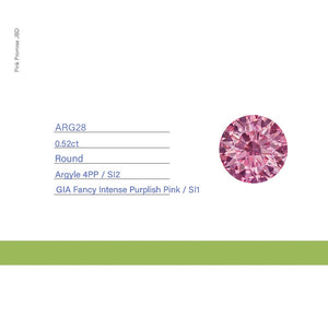 0.52ct Round shape 4PP Fancy Intense Purplish Pink Certified Australian Pink Diamond, ARG28