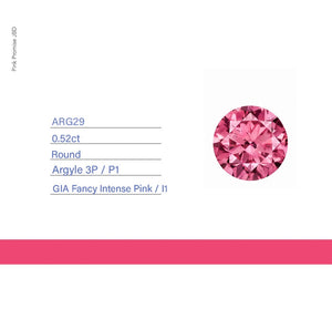 0.52ct Round shape 3P Fancy Intense Pink Certified Australian Pink Diamond, ARG29