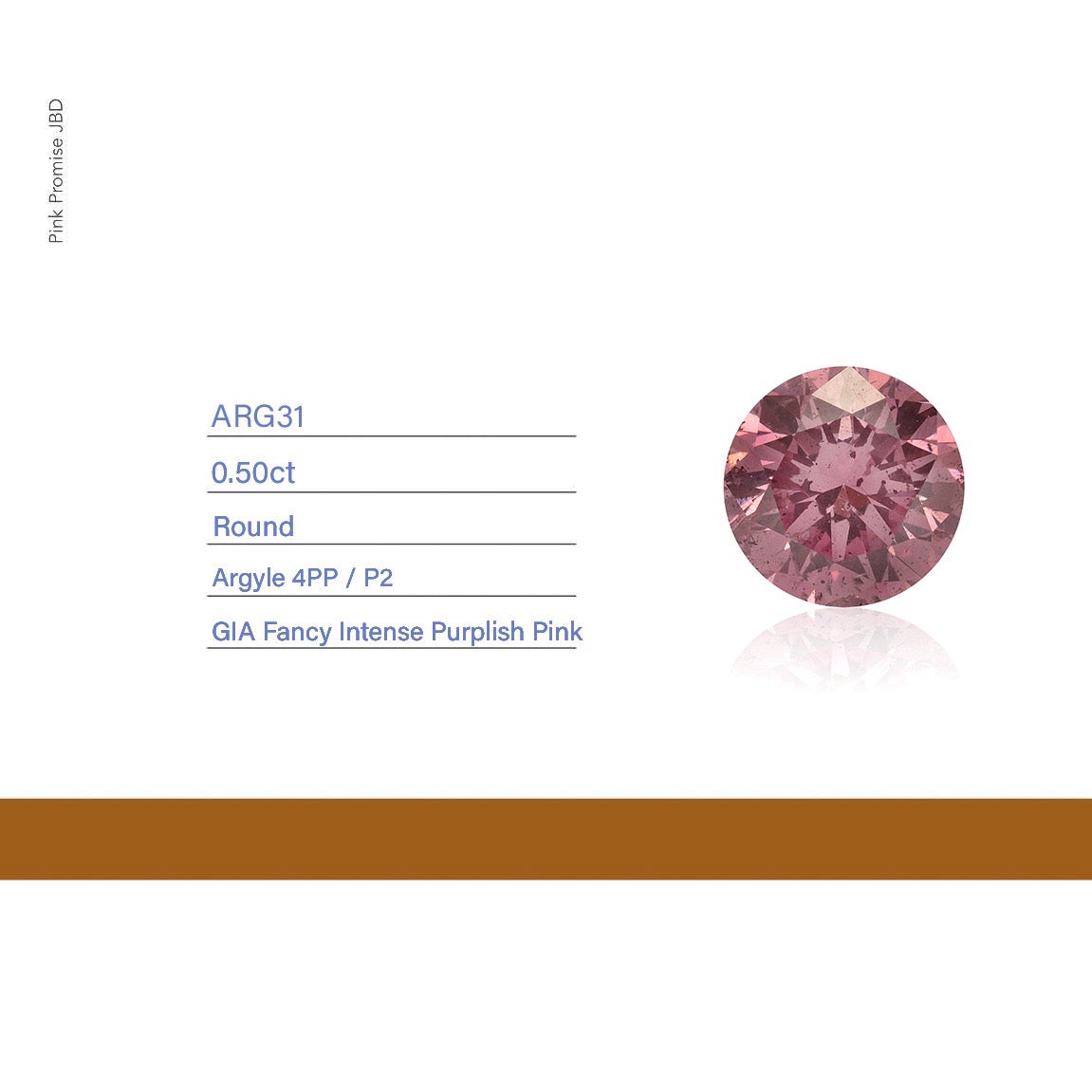 0.5ct Round shape 4PP Fancy Intense Purplish Pink Certified Australian Pink Diamond, ARG31