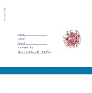 0.45ct Round shape 4PP Fancy Intense Purplish Pink Certified Australian Pink Diamond, ARG32
