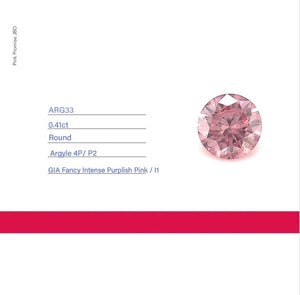 0.41ct Round shape 4P Fancy Intense Purplish Pink Certified Australian Pink Diamond, ARG33