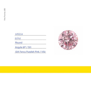 0.17ct Round shape 6P Fancy Purplish Pink Certified Australian Diamond, ARG34