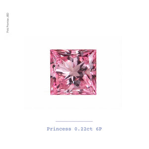 0.22ct Princess cut 6P Certified Australian Pink Diamond, ARG40