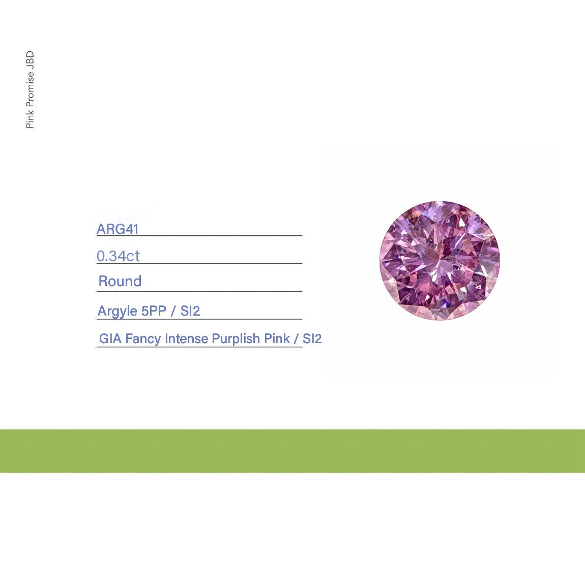 0.34ct Round shape 5PP Fancy Intense Purplish Pink Certified Australian Pink, ARG41