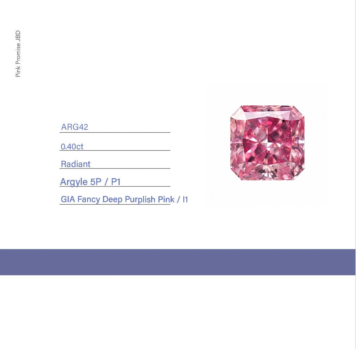 0.4ct Radiant Cut 5P Fancy Deep Purplish Pink Certified Australian Pink Diamond, ARG42