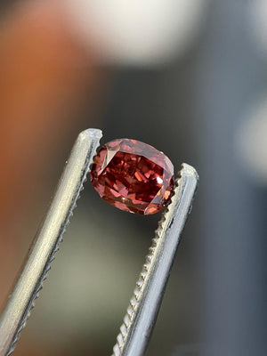0.63ct Cushion shape Fancy Orange Red Color Diamond, ARG25